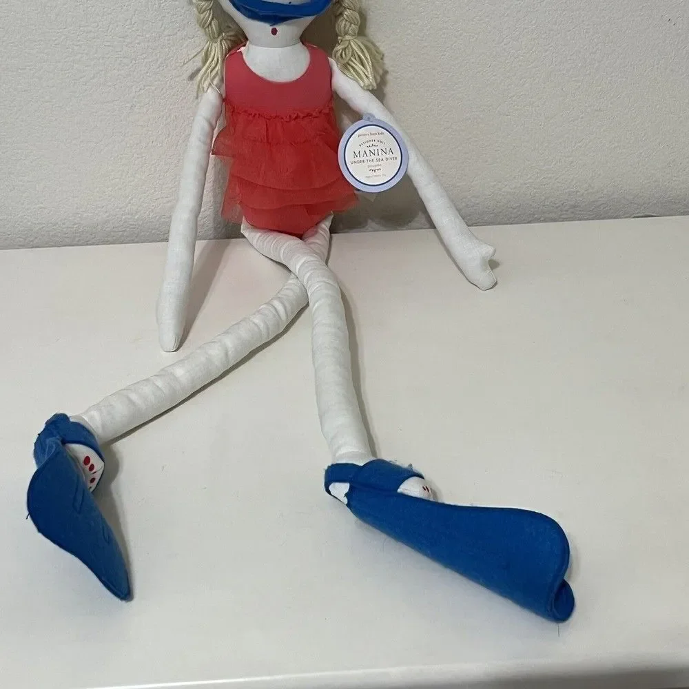 Pottery Barn Kids Designer Doll Manina Under the Sea Diver Snorkel Long Legs NWT